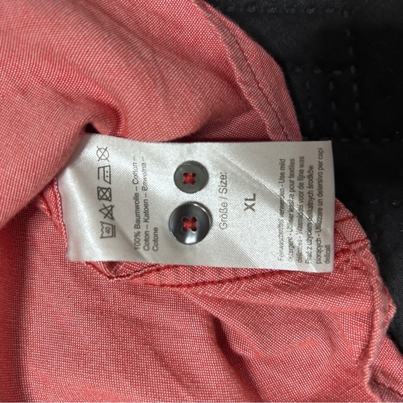 Bonita Men’s XL Long Sleeve Button Up Dress Shirt Red/Salmon yachting Nautical - Picture 9 of 13